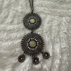 Boho Silver Pendant Necklace
